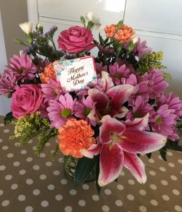 Bunch of beautiful pink and orange flowers for Mother's Day