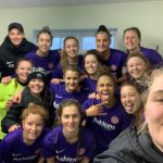 The Wymondham Town Football Club ladies team celebrate their semi-final win