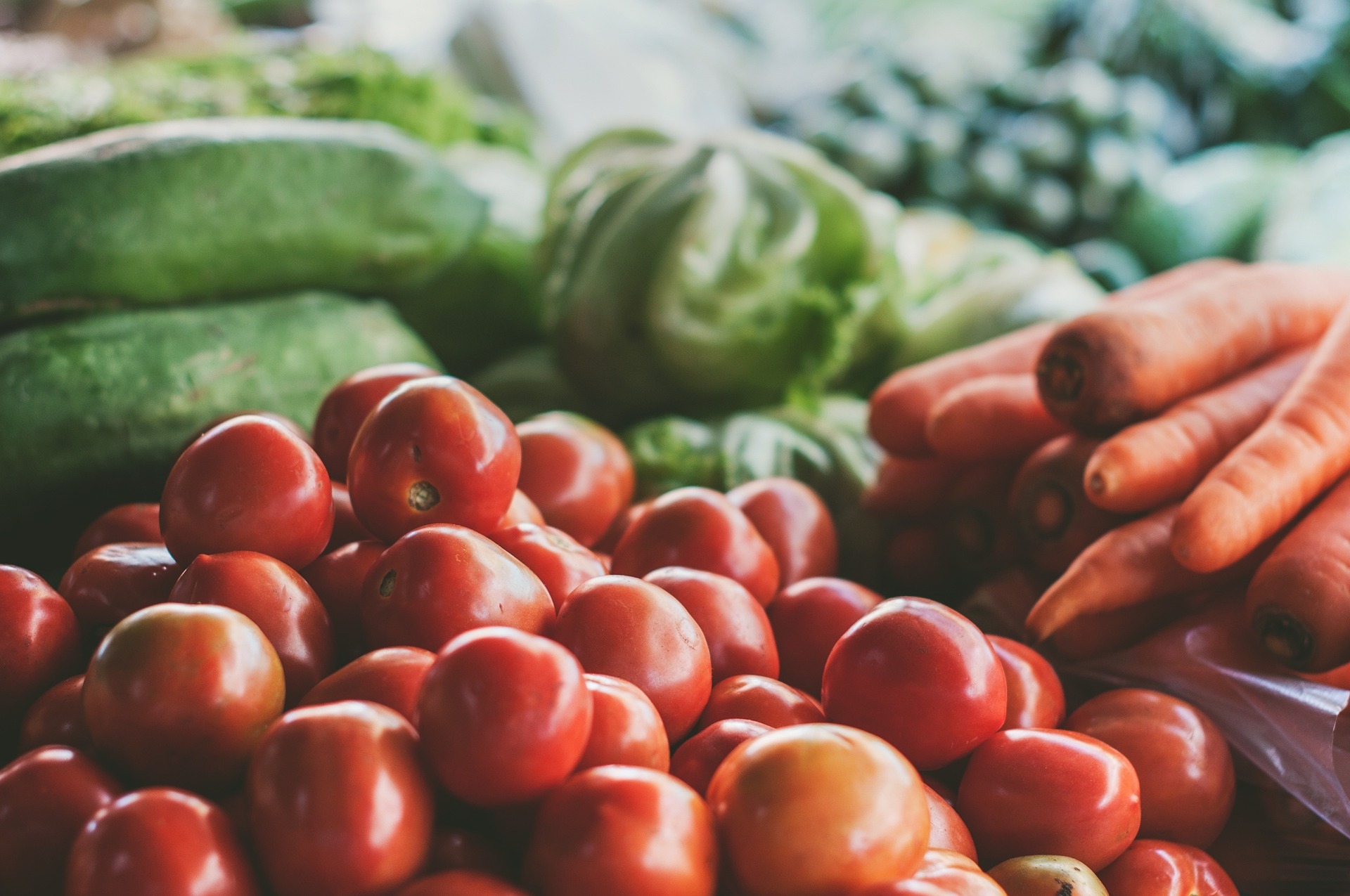 Selection of fresh produce for vegan dinner recipes