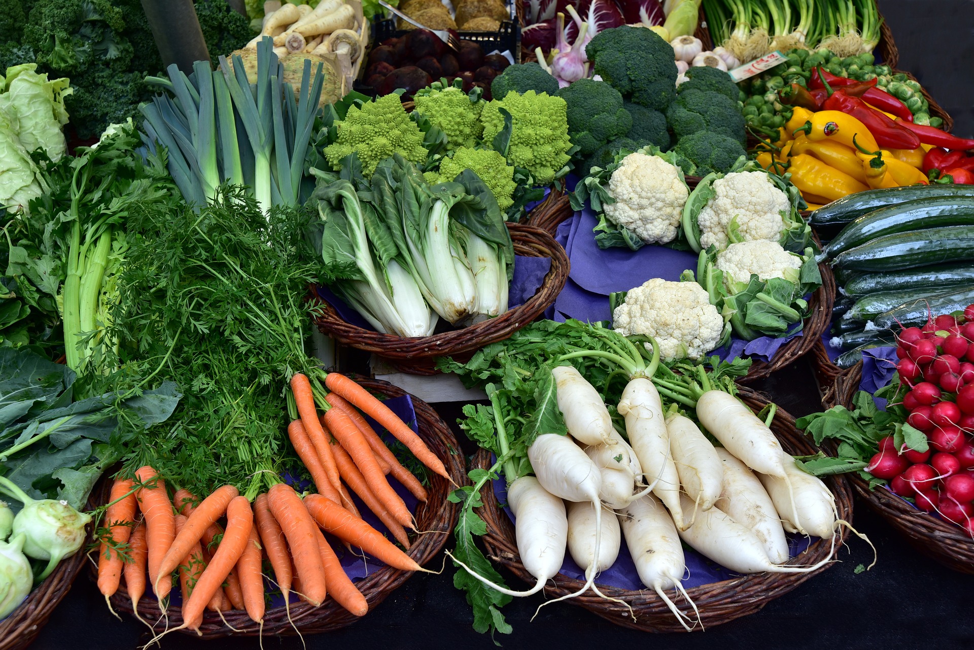 Lots of fresh produce ingredients